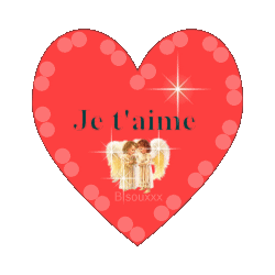 Gif animé je t'aime ange et coeur